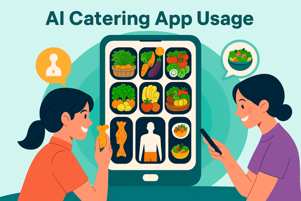 women using a digital food selection app