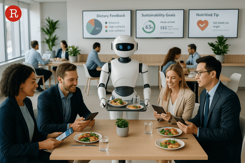 ai powered robot in for the workspace catering.